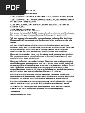 Sambutan Awal Ketua Ibi