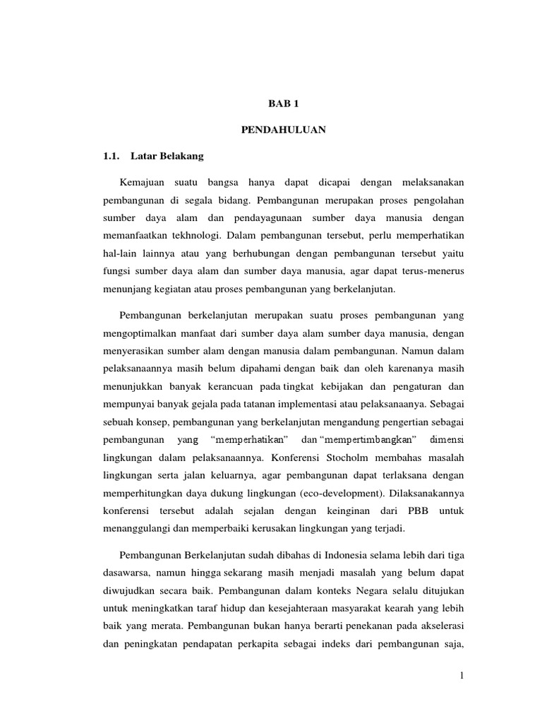 Makalah Pembangunan Berkelanjutan Di Indonesia