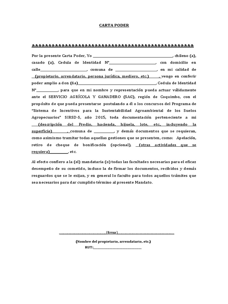 Carta Poder Notarial