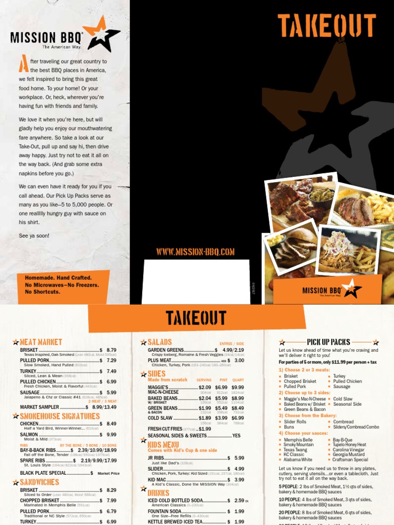 Mission Bbq Takeout Menu Barbecue Turkey Meat