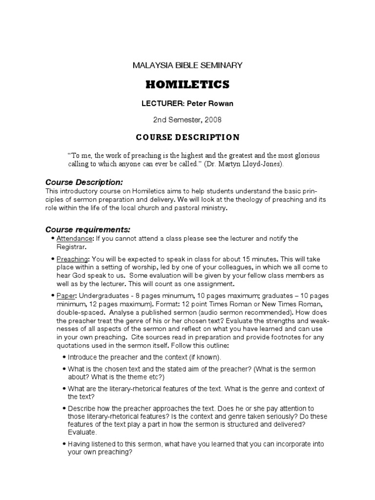 Homiletics Description 08 Pdf Sermon Homiletics
