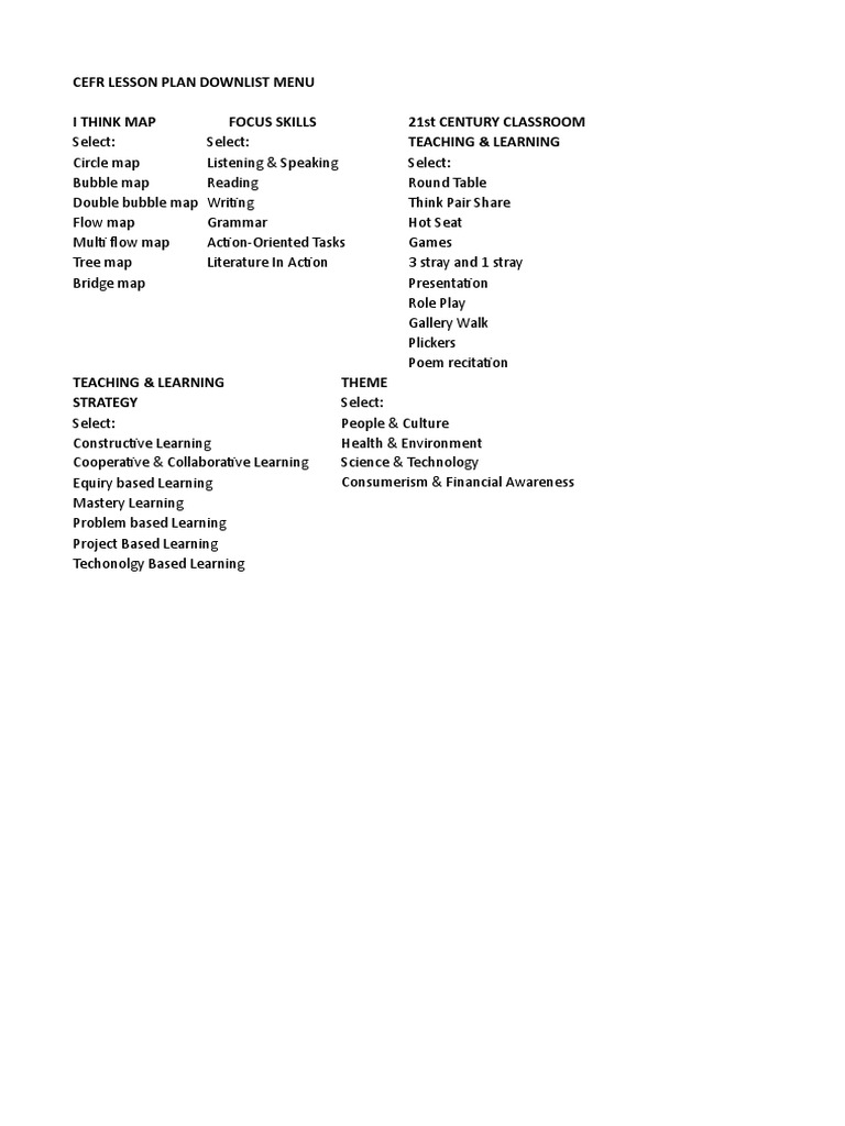 CEFR Lesson Plan & Strategies | PDF