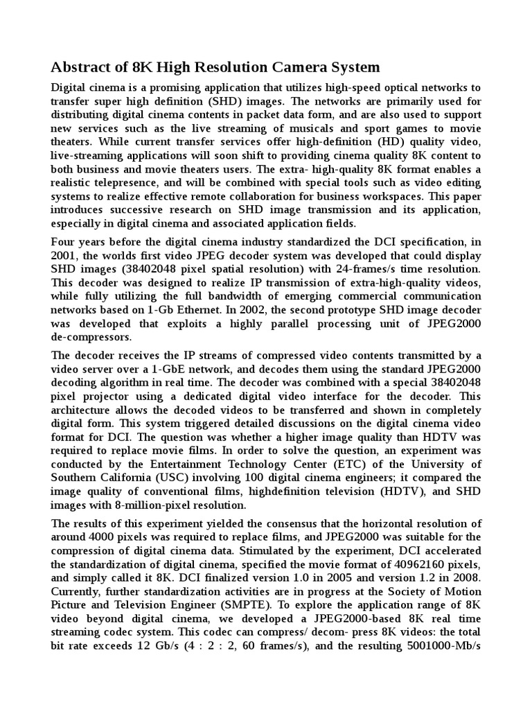 8K Seminar Report PDF | PDF | Image Resolution | Video