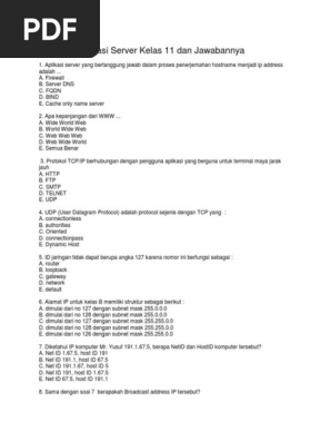 Contoh Soal Essay Administrasi Sistem Jaringan Amat