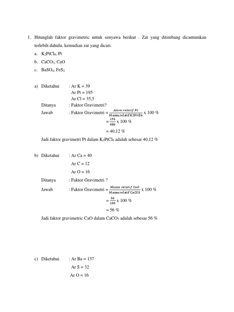 Contoh Soal Kimia Analisis Guru Paud