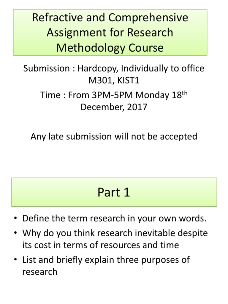 methodology assignment topics