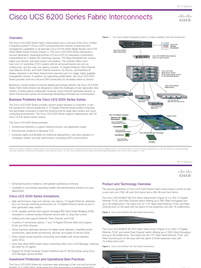 Cisco UCS 6200 Series Fabric Interconnects: At-A-Glance | PDF | Network ...