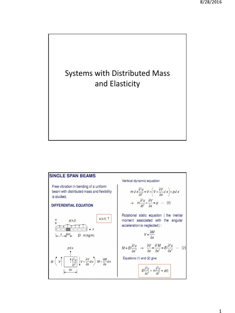 Systems with Distributed Mass | PDF | Computers | Technology & Engineering