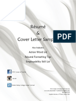 Résumé & Cover Letter Samples: Action Word List Résumé Formatting Tips Employability Skill List