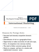 International Marketing: Non Exports Foreign Market Entry Strategies