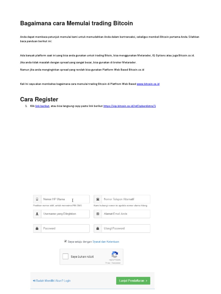 Bagaimana Cara Memulai Trading Bitcoin: WWW - Bitcoin.co - Id | PDF