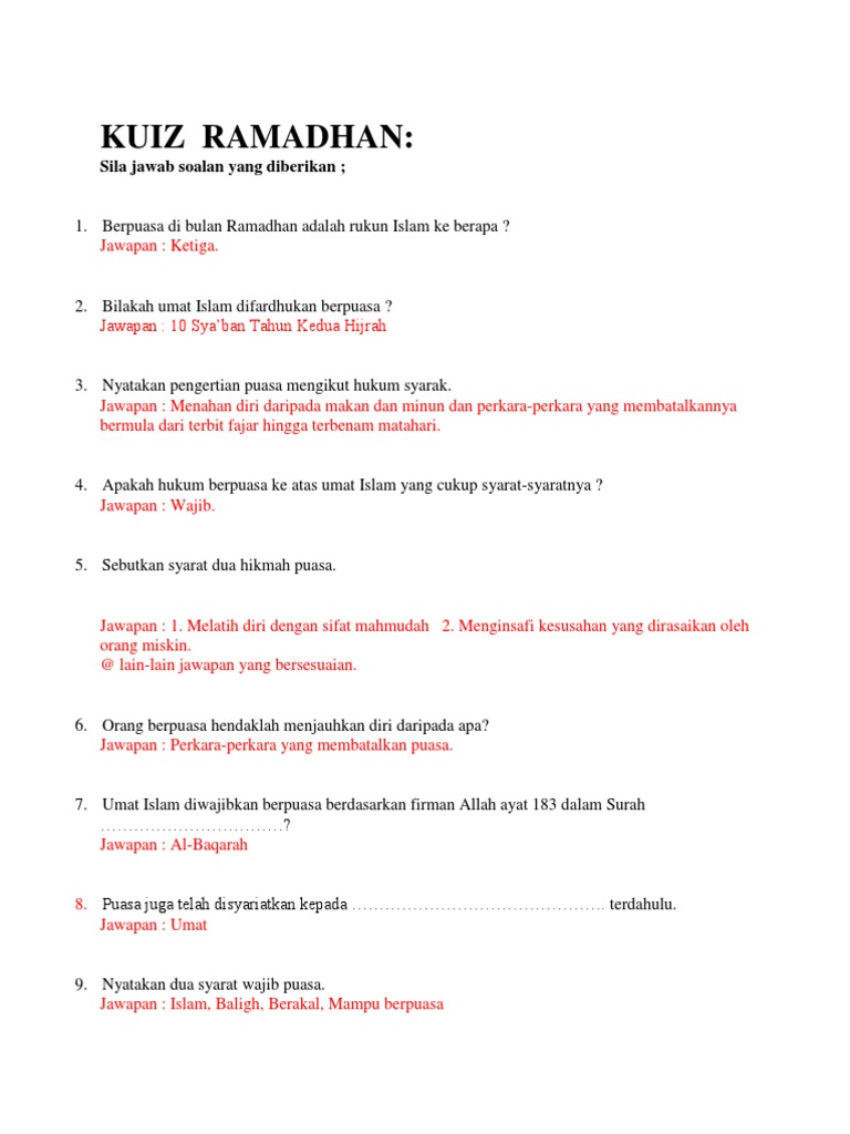 Kuiz Ramadhan