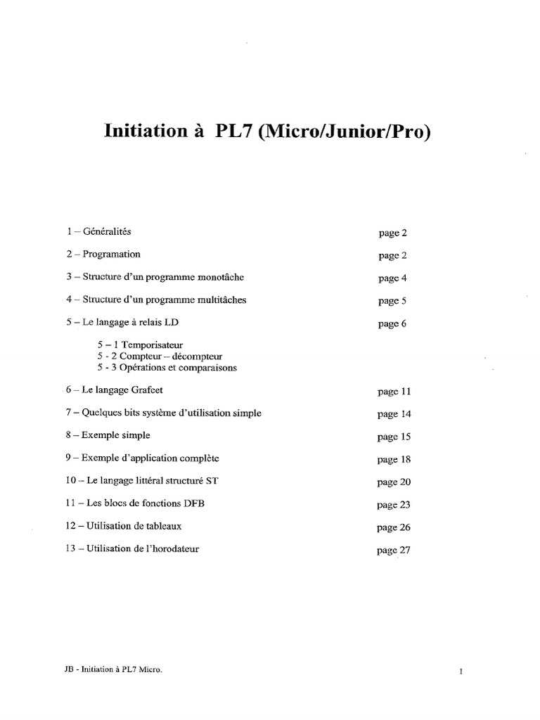 Initiation PL7 PDF | PDF