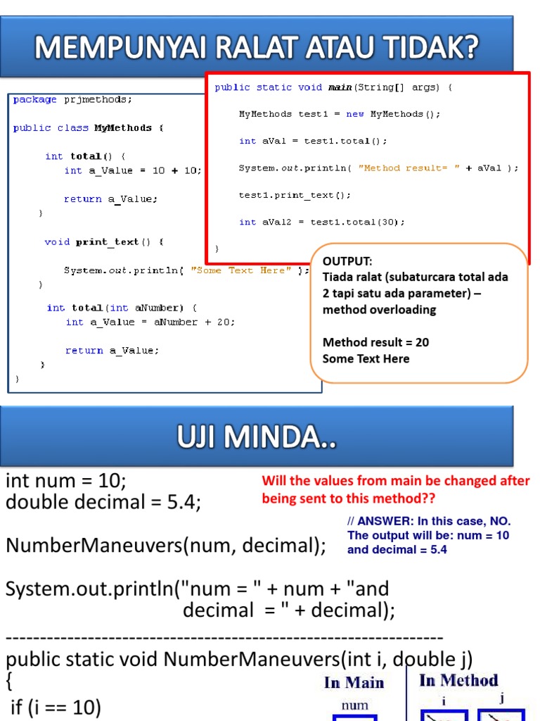 Output: Tiada Ralat (Subaturcara Total Ada 2 Tapi Satu Ada Parameter ...
