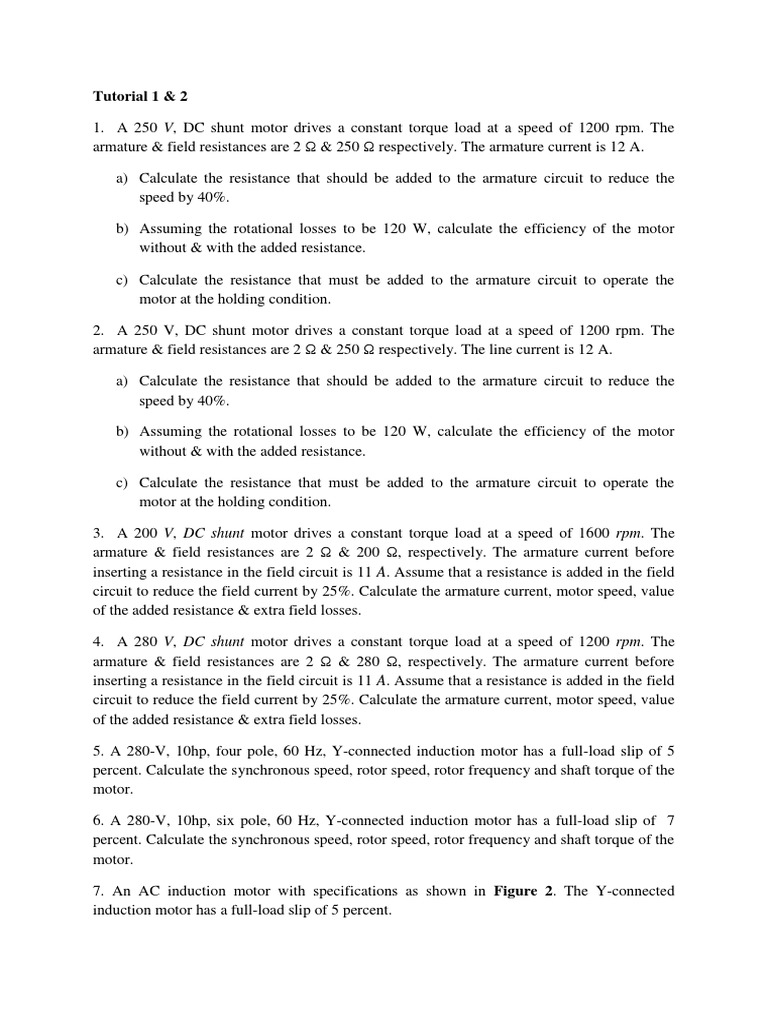 DC & AC Motor Performance Calculations | PDF | Electrical Equipment ...