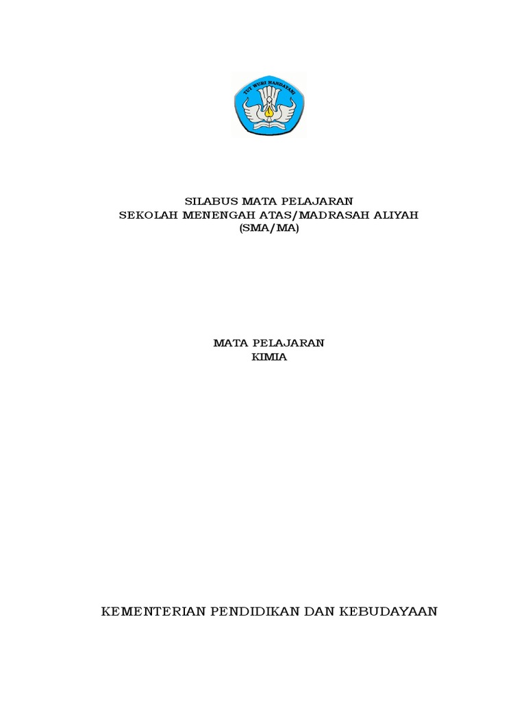 Silabus Mata Pelajaran Sekolah Menengah Atas/Madrasah Aliyah (SMA/MA)