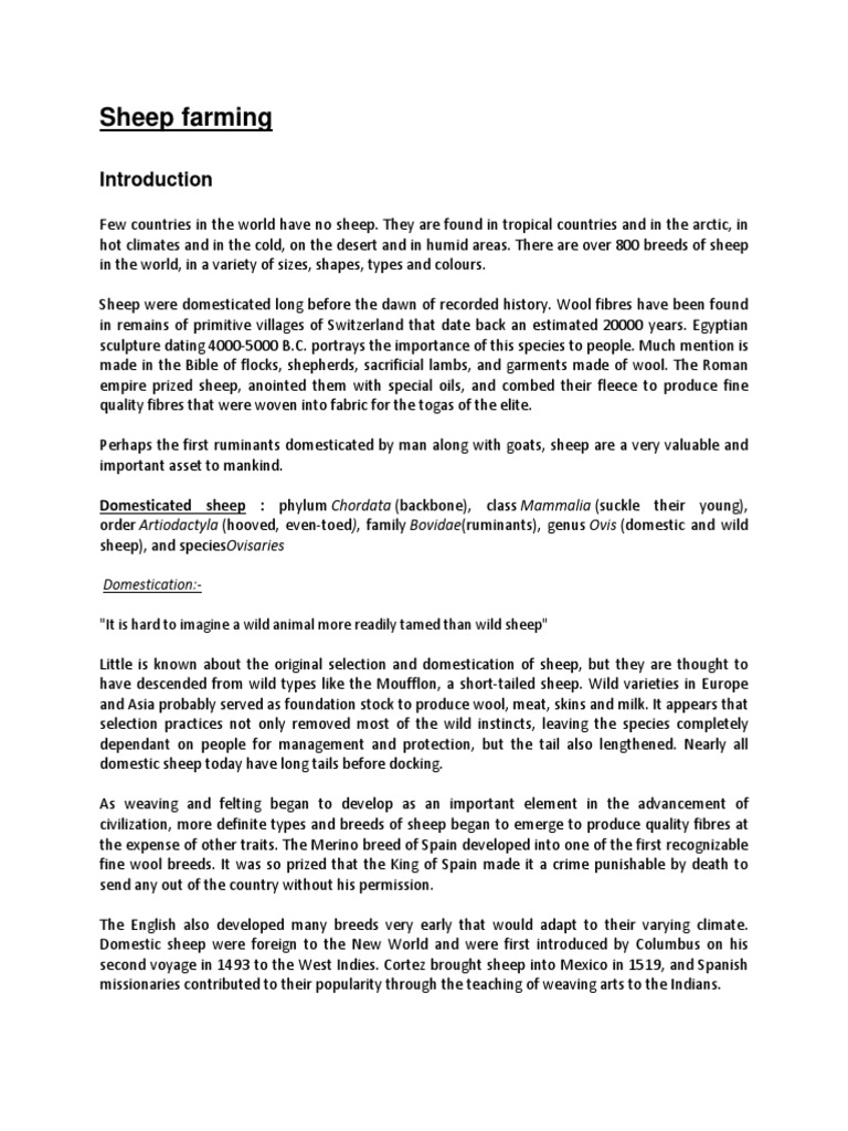 Sheep Farming Pdf Pdf Sheep Wool