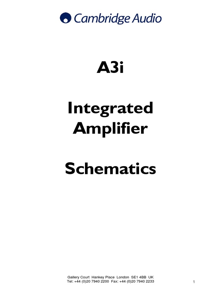 Cambridge Audio A3i Schematic | PDF