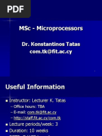 MSC - Microprocessors: Dr. Konstantinos Tatas Com - Tk@Fit - Ac.Cy