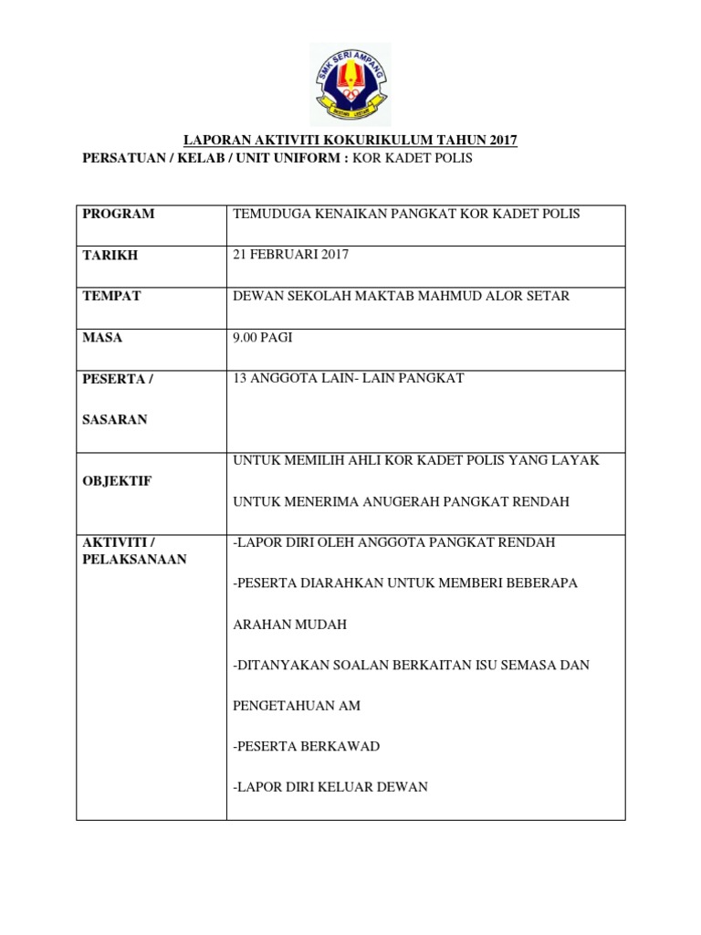 Laporan Kenaikan Pangkat Pdf