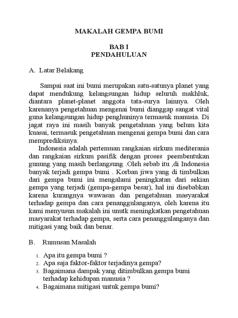 Makalah Gempa Bumi