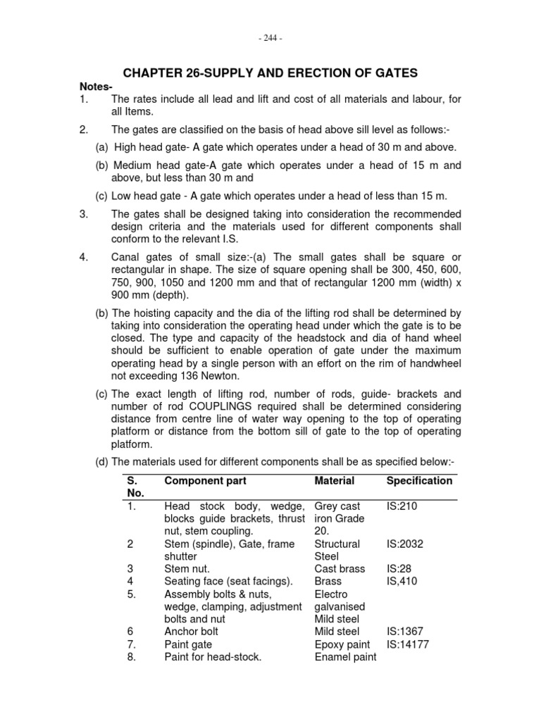 Gates Supply and Erection Specifications | PDF | Welding | Construction