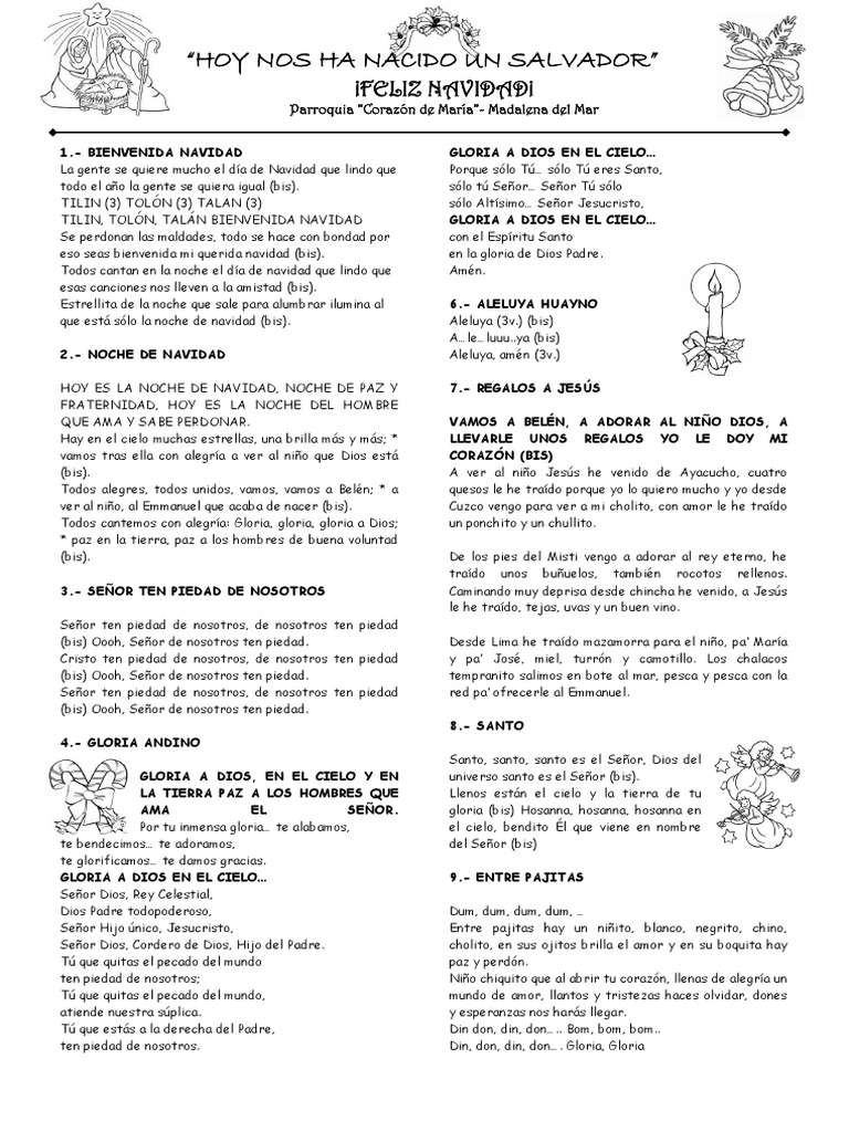 Villancicos Cortos para Navidad | PDF | Navidad | María, madre de Jesús