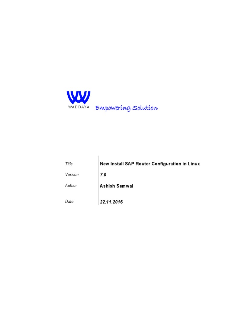 SAP Router Installation Guide for Linux | PDF | Directory (Computing ...