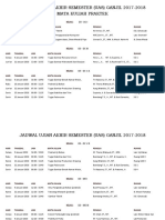 Jadwal UAS Praktek Semester Ganjil 2017-2018