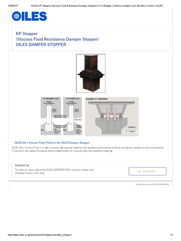 OILES KP Stopper for Bridge Seismic Control | PDF