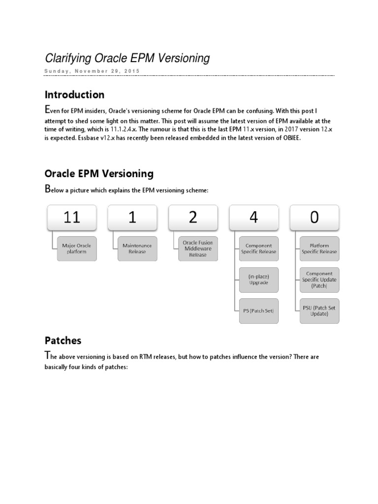 Understanding Oracle EPM Versioning | PDF | Systems Engineering ...