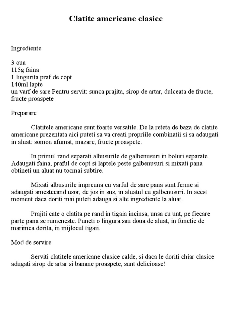 Clatite Americane Clasice