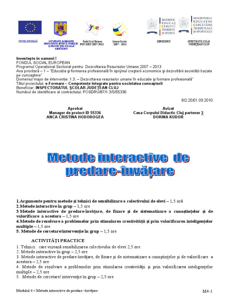 Metode Activ-Participative - Suport de Curs | PDF