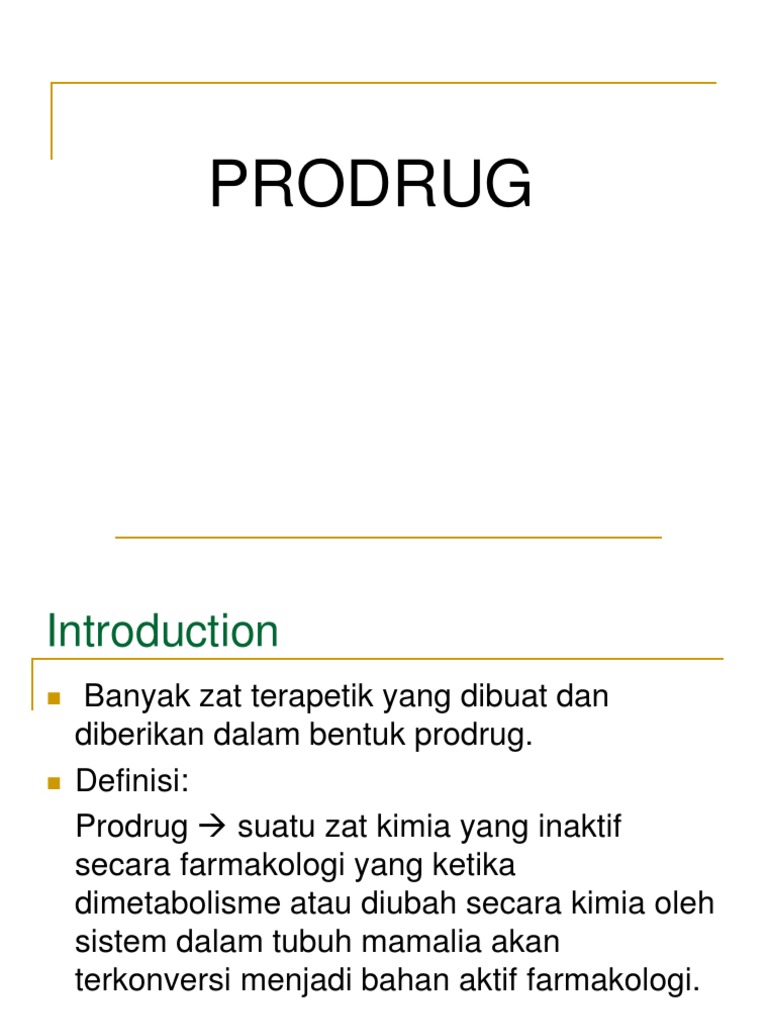 Pro Drugs | PDF | Zat Kimia | Senyawa Kimia