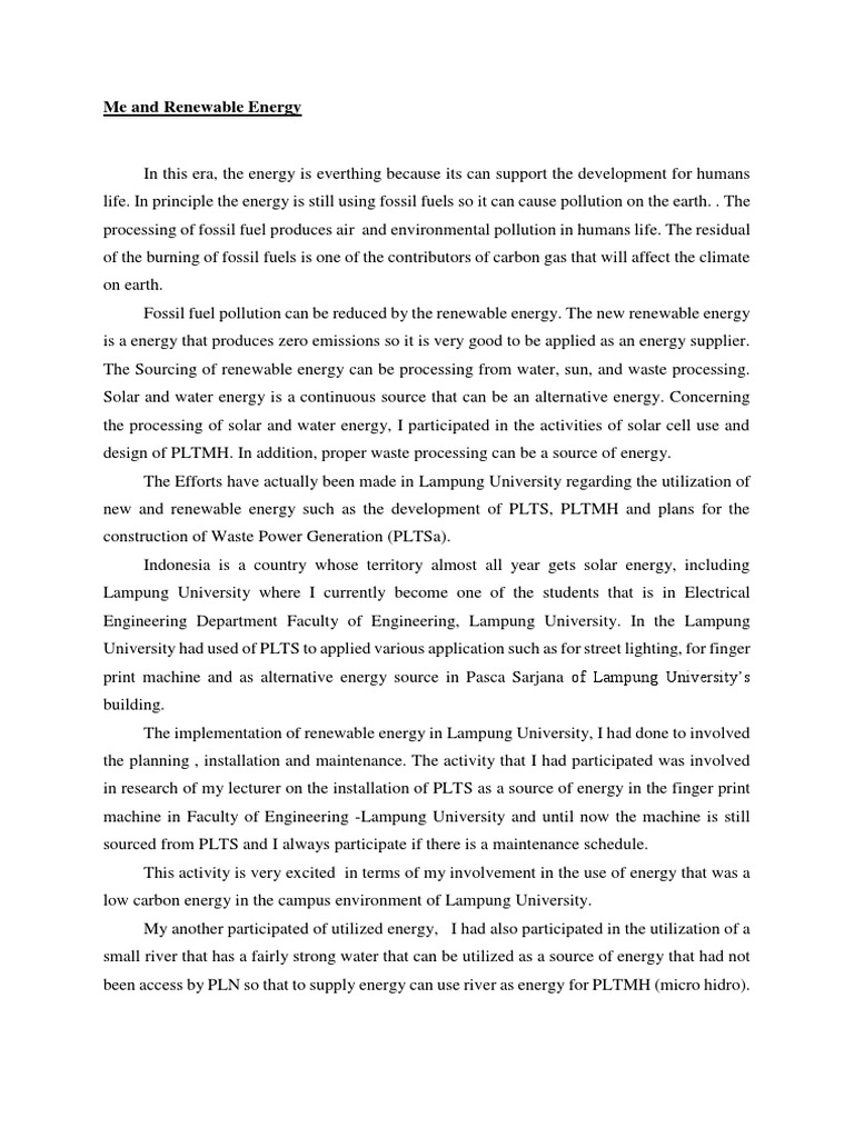 Renewable Energy Initiatives at Lampung University | PDF | Fossil Fuels ...
