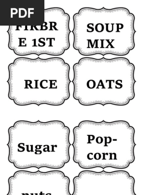 Kitchen Labels