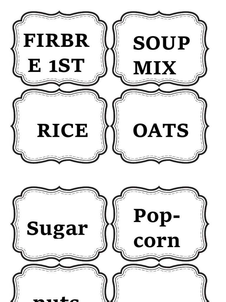Kitchen Labels | PDF