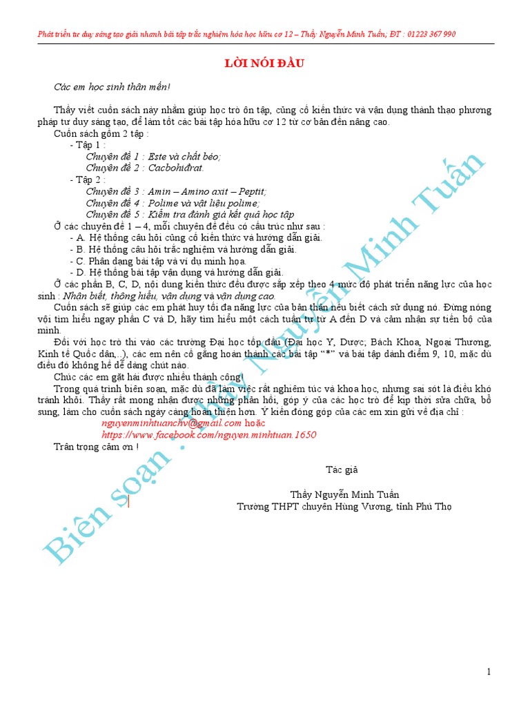 15 đề On Tập Hoa Hữu Cơ 12