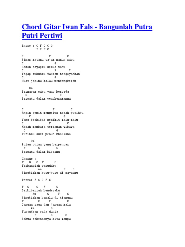 Chord Gitar Iwan Fals 5