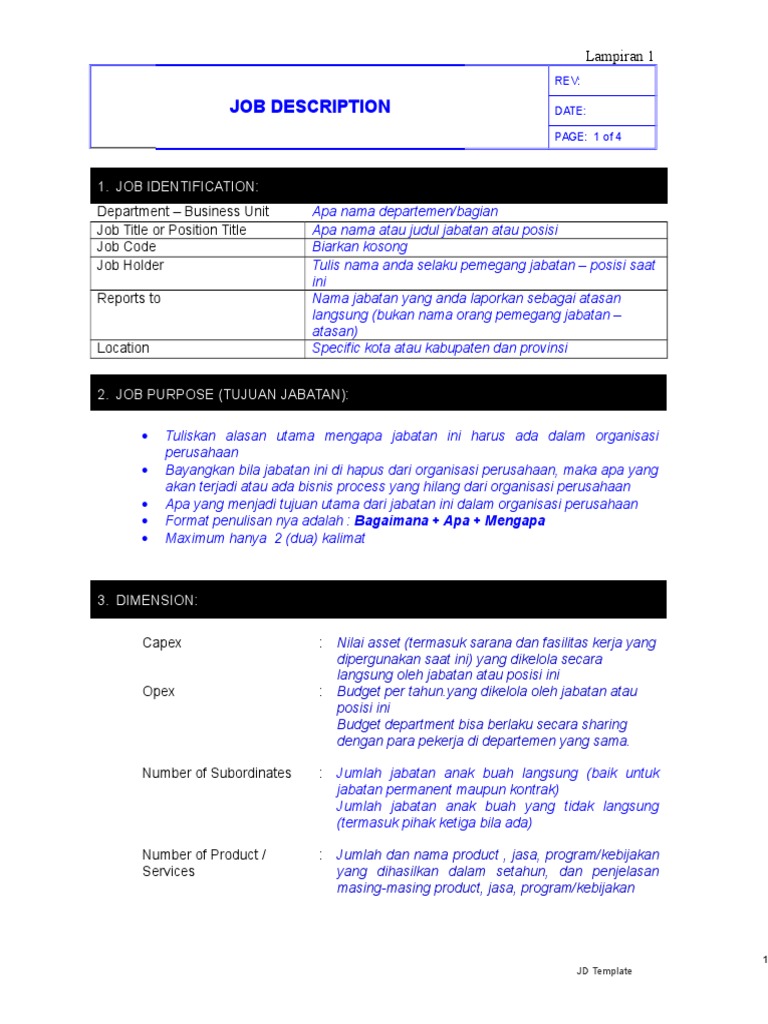 Contoh Job Description Karyawan | PDF | Karier & Perkembangan