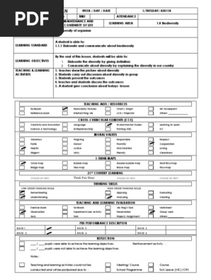 Contoh RPH Sains DLP  PDF  Lesson Plan  Cognitive Science