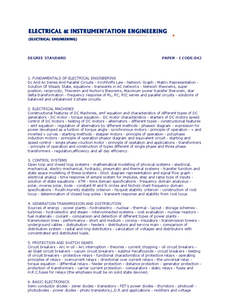 Electrical Engineering Fundamentals Guide | PDF | Electric Motor ...