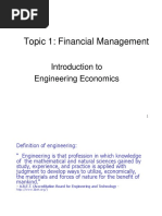 Topic 1: Financial Management: Introduction To Engineering Economics