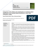 Effects and Complications of Unilateral Spinalanesthesia Versus Standard Spinal Anesthesia in Lower-Limborthopedic Surgery