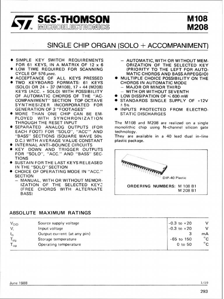 M208 STMicroelectronics | PDF