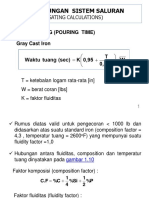 Perhitungan Sistem Saluran Pengecoran