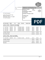 Delivery and Packing List