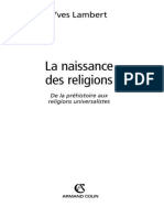 La Naissance Des Religions - Yves Lambert