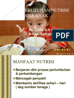 Kebutuhan Nutrisi Pada Anak