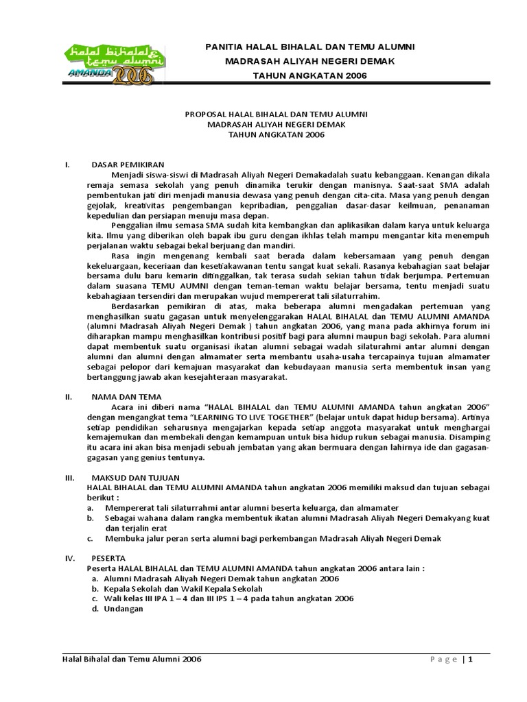 Contoh Proposal Dan Susunan Acara Halal Bihalal Jawa - IMAGESEE